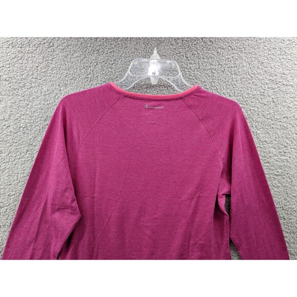 Champion Women's Fuschia Striped V-neck Long Sleeve Shirt NEW with Tags - Picture 7 of 13